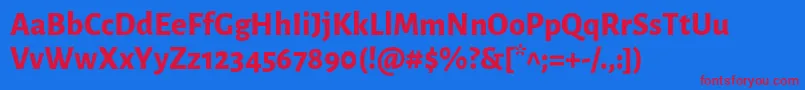 AlegreyasansExtrabold Font – Red Fonts on Blue Background