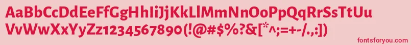 Weitere Informationen zur AlegreyasansExtrabold-Schriftart AlegreyasansExtrabold-Schriftart – Rote Schriften auf rosa Hintergrund