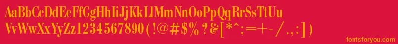 Bodonicondc Font – Orange Fonts on Red Background