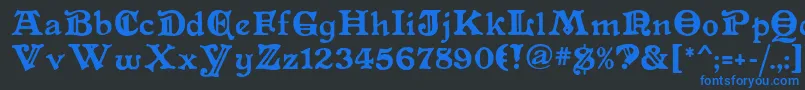 Primitive Font – Blue Fonts on Black Background