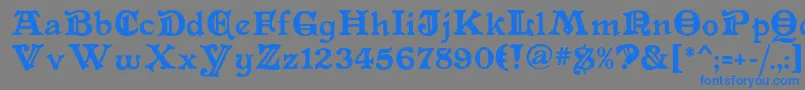 Primitive Font – Blue Fonts on Gray Background