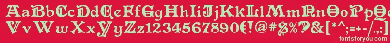 Primitive Font – Green Fonts on Red Background