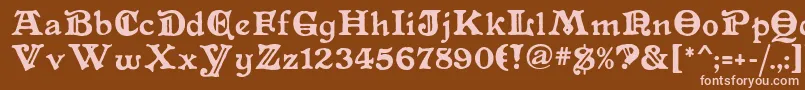 Primitive Font – Pink Fonts on Brown Background