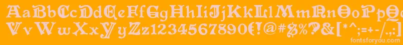 Primitive Font – Pink Fonts on Orange Background