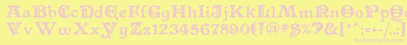 Primitive Font – Pink Fonts on Yellow Background