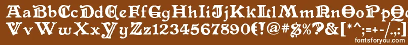 Primitive Font – White Fonts on Brown Background