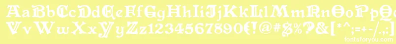 Primitive Font – White Fonts on Yellow Background