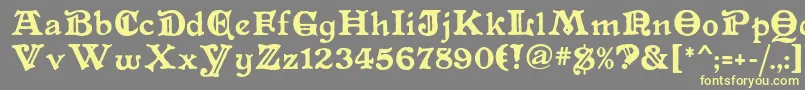 Primitive Font – Yellow Fonts on Gray Background