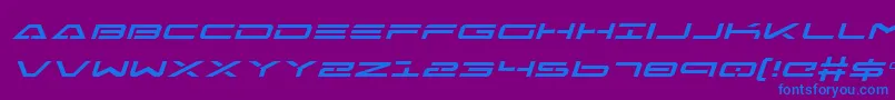 FreeAgentExpandedItalic Font – Blue Fonts on Purple Background
