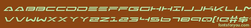 FreeAgentExpandedItalic Font – Green Fonts on Brown Background