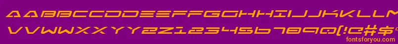 FreeAgentExpandedItalic Font – Orange Fonts on Purple Background