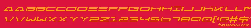 FreeAgentExpandedItalic Font – Orange Fonts on Red Background
