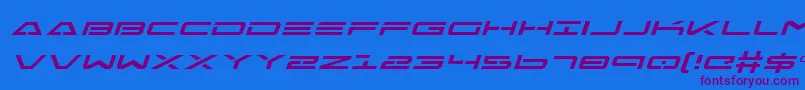 FreeAgentExpandedItalic Font – Purple Fonts on Blue Background