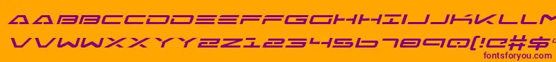 FreeAgentExpandedItalic Font – Purple Fonts on Orange Background
