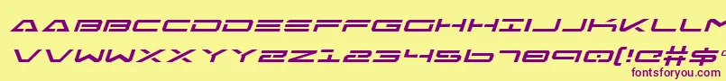 FreeAgentExpandedItalic Font – Purple Fonts on Yellow Background