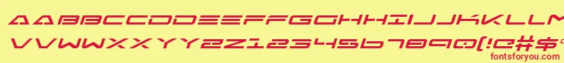 FreeAgentExpandedItalic-Schriftart – Rote Schriften auf gelbem Hintergrund