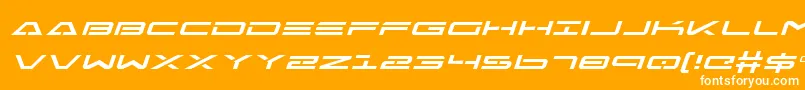 FreeAgentExpandedItalic Font – White Fonts on Orange Background