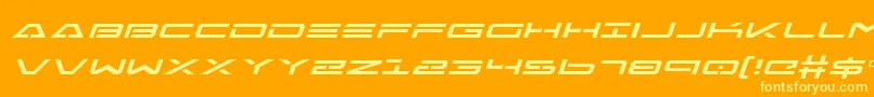 FreeAgentExpandedItalic Font – Yellow Fonts on Orange Background