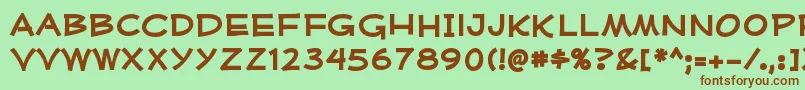 MufferawxpBold-fontti – ruskeat fontit vihreällä taustalla