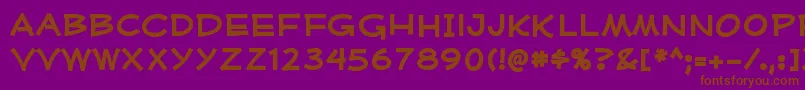 フォントMufferawxpBold – 紫色の背景に茶色のフォント