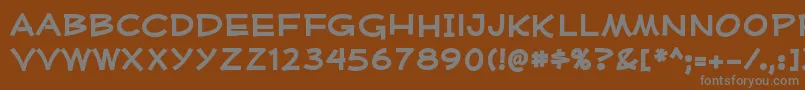 フォントMufferawxpBold – 茶色の背景に灰色の文字