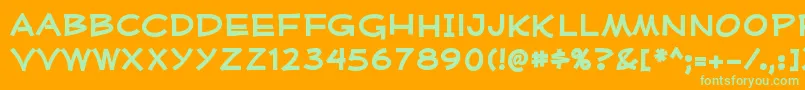 MufferawxpBold-Schriftart – Grüne Schriften auf orangefarbenem Hintergrund