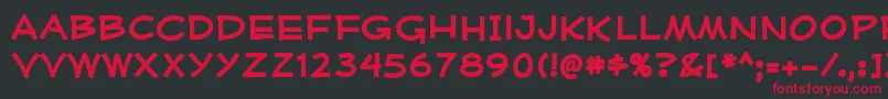 MufferawxpBold Font – Red Fonts on Black Background