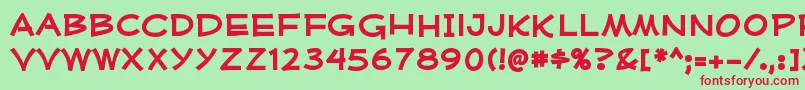 MufferawxpBold Font – Red Fonts on Green Background