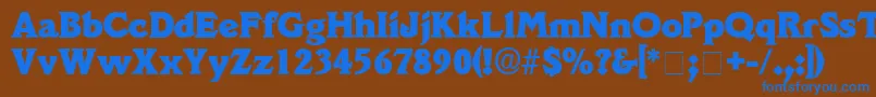 フォントDecusSsi – 茶色の背景に青い文字