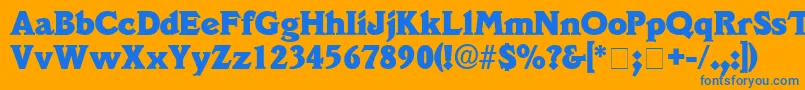 フォントDecusSsi – オレンジの背景に青い文字