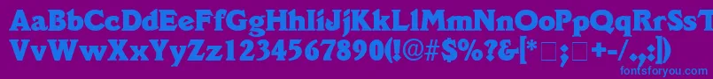 フォントDecusSsi – 紫色の背景に青い文字