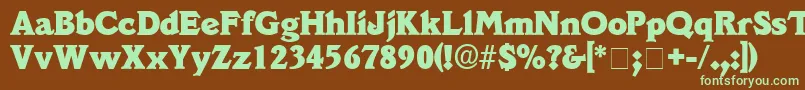 フォントDecusSsi – 緑色の文字が茶色の背景にあります。