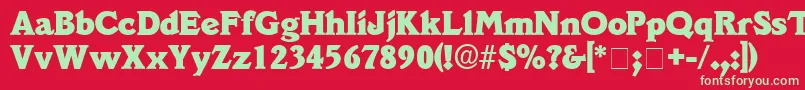 フォントDecusSsi – 赤い背景に緑の文字