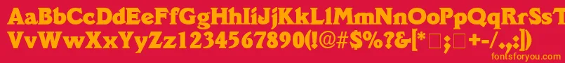 フォントDecusSsi – 赤い背景にオレンジの文字