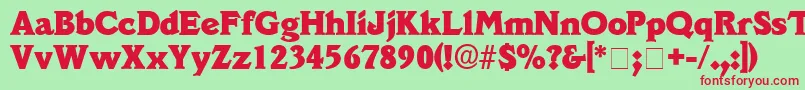 DecusSsi Font – Red Fonts on Green Background