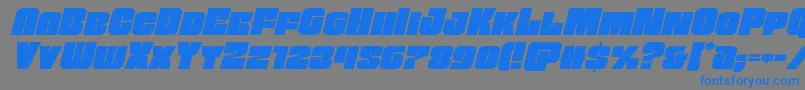 Funkmachineexpandital Font – Blue Fonts on Gray Background