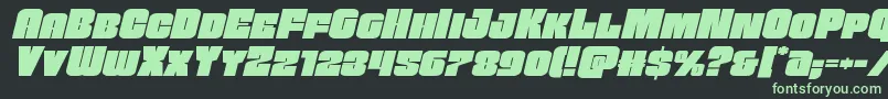 Funkmachineexpandital Font – Green Fonts on Black Background