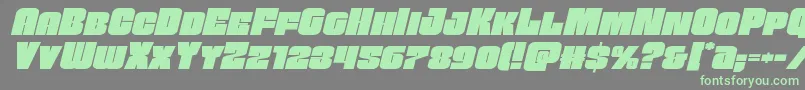 Funkmachineexpandital Font – Green Fonts on Gray Background