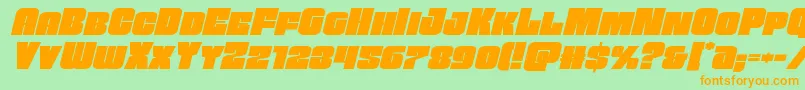 Funkmachineexpandital Font – Orange Fonts on Green Background