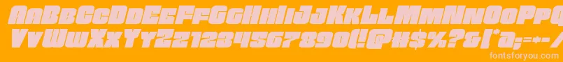 Funkmachineexpandital Font – Pink Fonts on Orange Background