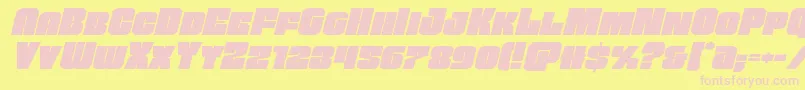 Funkmachineexpandital Font – Pink Fonts on Yellow Background