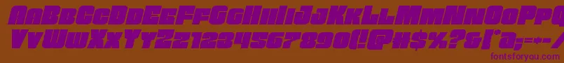 Funkmachineexpandital Font – Purple Fonts on Brown Background