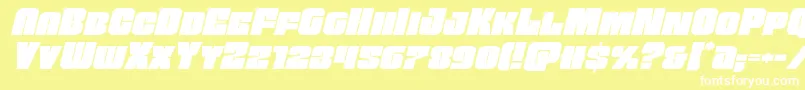 Funkmachineexpandital Font – White Fonts on Yellow Background