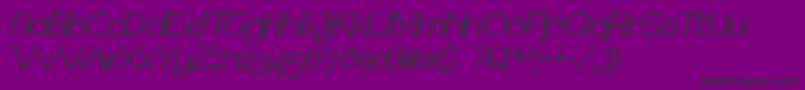 ChavenirBoldItalic-fontti – mustat fontit violetilla taustalla