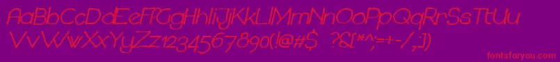 ChavenirBoldItalic Font – Red Fonts on Purple Background