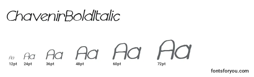 Размеры шрифта ChavenirBoldItalic