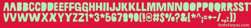 GratefulDemo Font – Green Fonts on Red Background