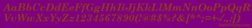 CenturySchoolbookРџРѕР»СѓР¶РёСЂРЅС‹Р№РљСѓСЂСЃРёРІ Font – Brown Fonts on Purple Background