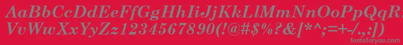 CenturySchoolbookРџРѕР»СѓР¶РёСЂРЅС‹Р№РљСѓСЂСЃРёРІ Font – Gray Fonts on Red Background