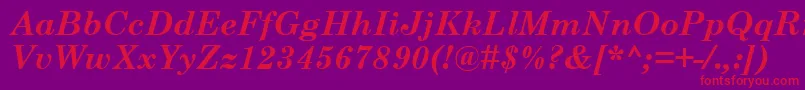 CenturySchoolbookРџРѕР»СѓР¶РёСЂРЅС‹Р№РљСѓСЂСЃРёРІ Font – Red Fonts on Purple Background